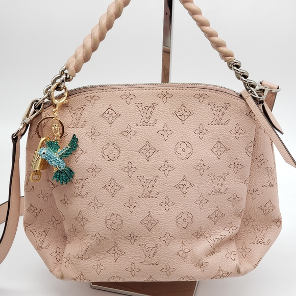 Authentic Louis Vuitton Gold Padlock W/ Unbranded Blue Bird Bag Charm 100525 - Picture 3 of 8